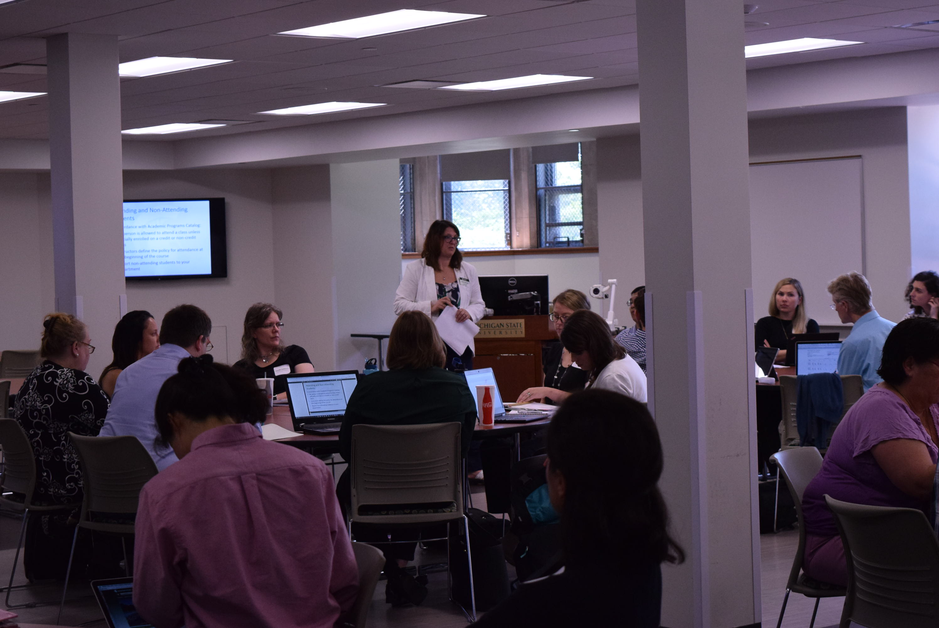 Patti Stewart, AAN's Director for Faculty and Instructional Development, shares teaching tips with faculty and academic staff