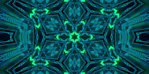 Kaleidoscope of green and blue