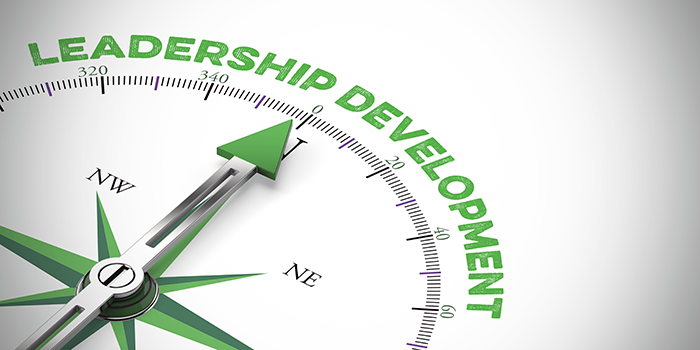 compass with the words leadership development
